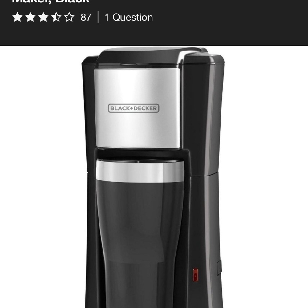 Black & Decker Silver and Black Coffee Brewer